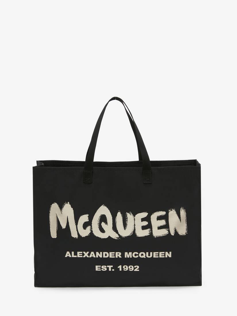 Totes Alexander McQueen East West Graffiti Hombre - Negros/Blancos - Mexico 380-TAPROL